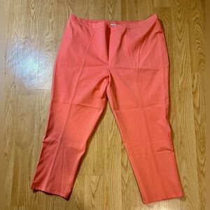 Isaac Mizrahi Live! 24/7 Stretch Ankle Pants with Pintuck Coral Curvy Sz 26